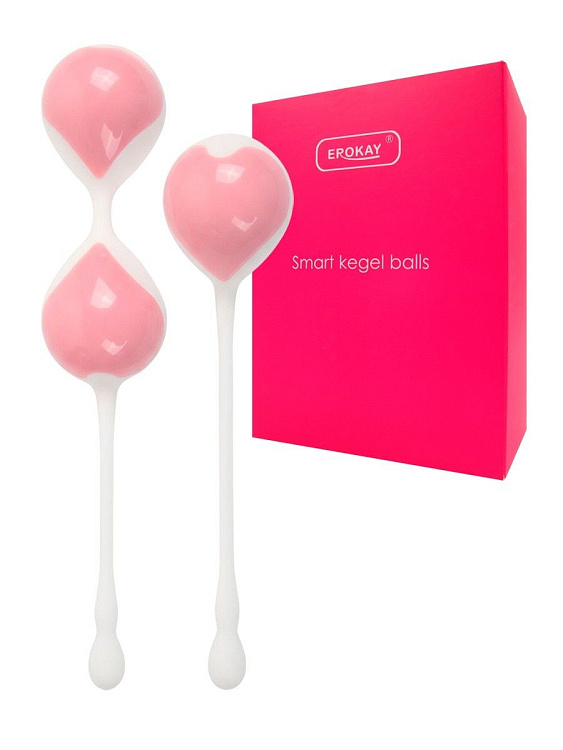 Набор розово-белых вагинальных шариков: двойные и одинарный