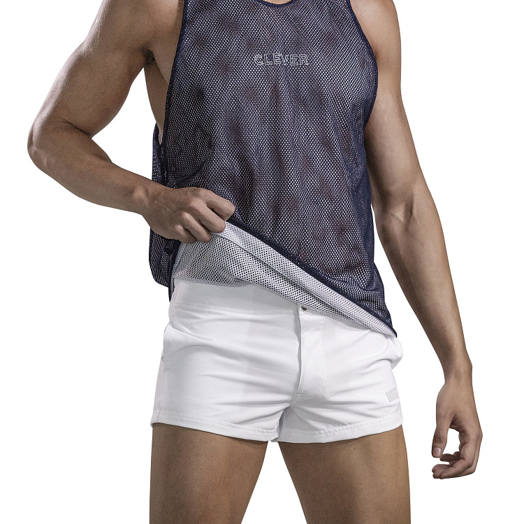 Бело-синяя двусторонняя мужская майка Fit Tank-top