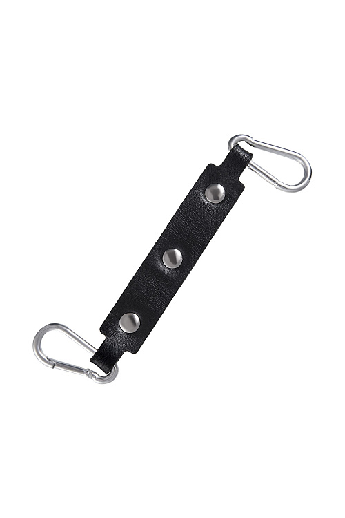 Черные кожаные однослойные оковы с контрастной строчкой