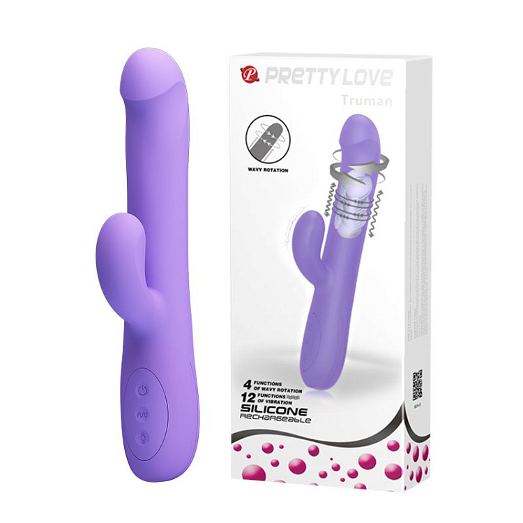 Сиреневый вибратор-ротатор Truman - 23,8 см.