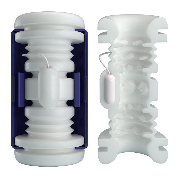 Синий автоматический вибромастурбатор Dj Lady