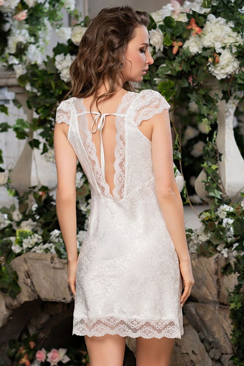 Сорочка Beatrice из искусственного жаккардового шелка и кружева