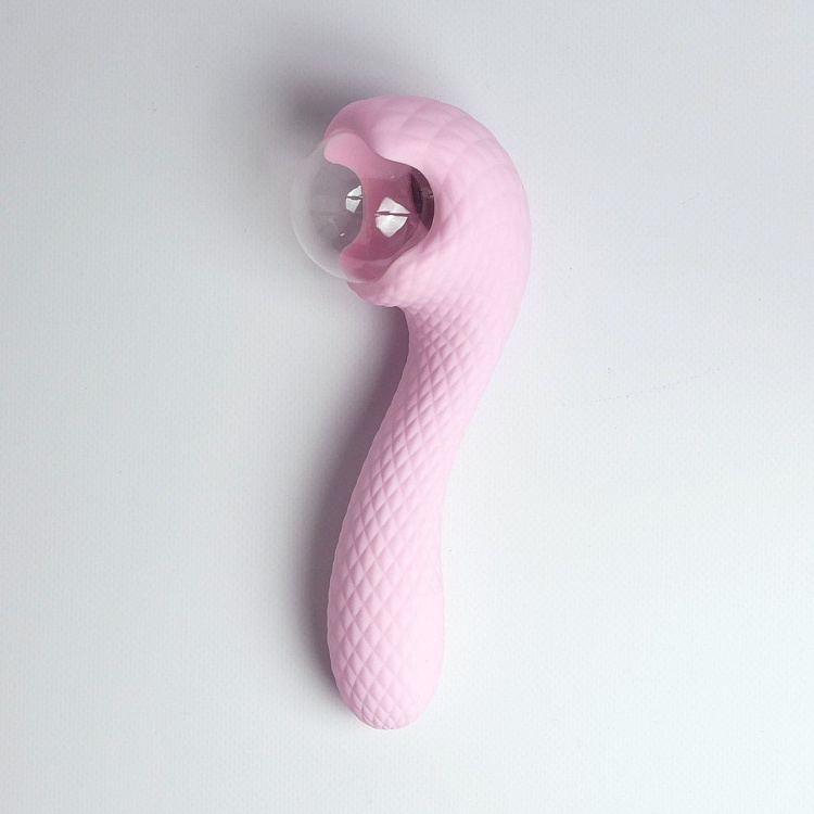 Розовый вибромассажёр с деликатными токами