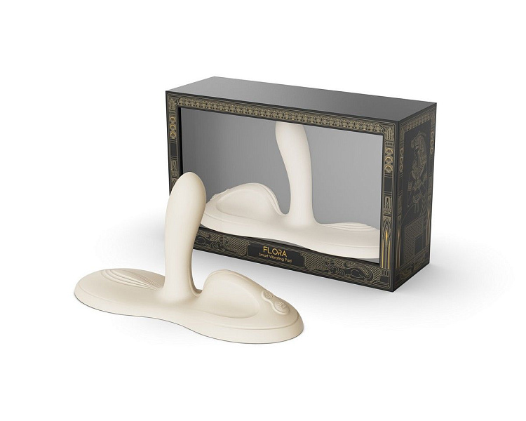 Белая виброподушка с функцией нагрева Flora