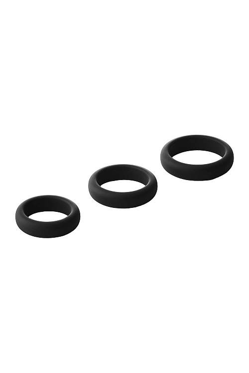 Набор из 3 черных эрекционных колец Smooth Silicone Cockring Pack