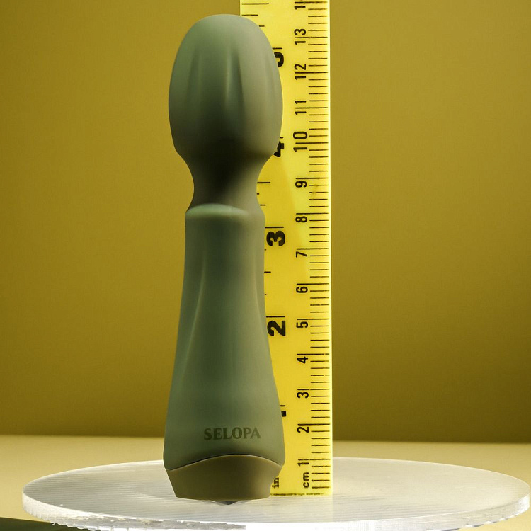 Мини-вибромассажёр цвета хаки Heartfelt - 13,4 см.