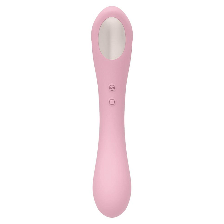 Нежно-розовый двусторонний стимулятор Daisy Massager - 20,2 см.