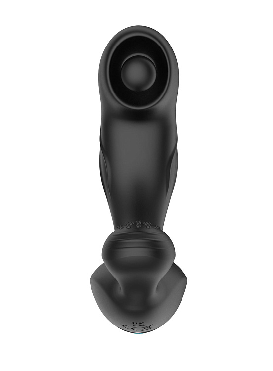 Черный вибромассажер простаты с вращающимся шариком
