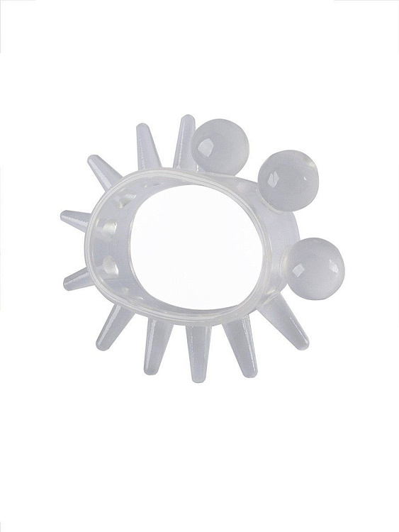 Эластичное эрекционное кольцо с шариками и лучами