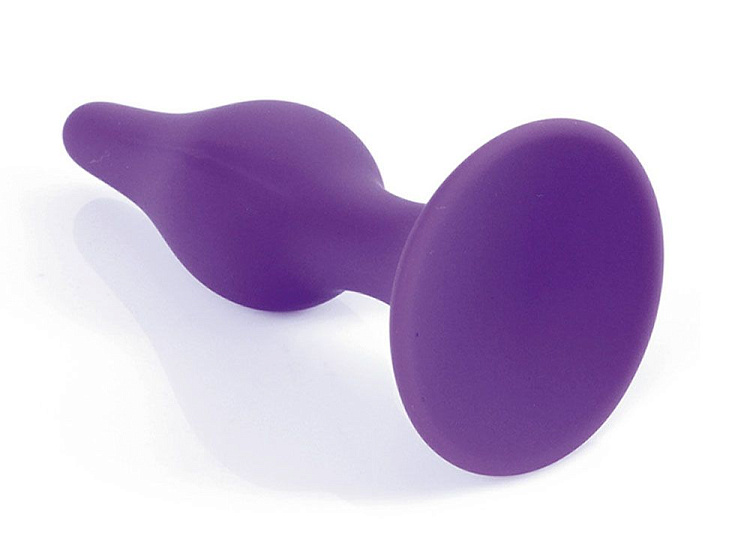 Фиолетовая анальная втулка Silcone Purple Plug Small - 10 см.