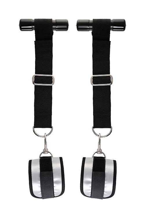 Черно-серебристые фиксаторы для рук на дверь Anonymo